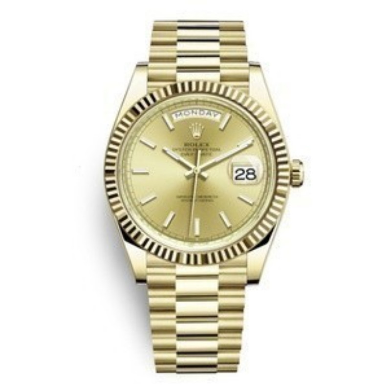 Rolex Day-Date series 41mm สายสแตนเลสนาฬิกาอัตโนมัติ # นาฬิกาอัตโนมัติ # # เข ็ มขัดเหล ็ ก เข ็ มข