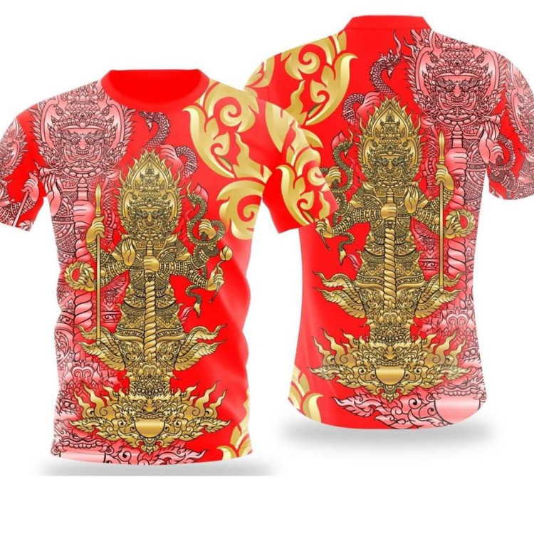ท้าวเวสสุวรรณลายเสื้อไมโครทอสวมใส่สบายไม่ต้องรีดผู้ชายผู้หญิงฮิปฮอปเสื้อยืด