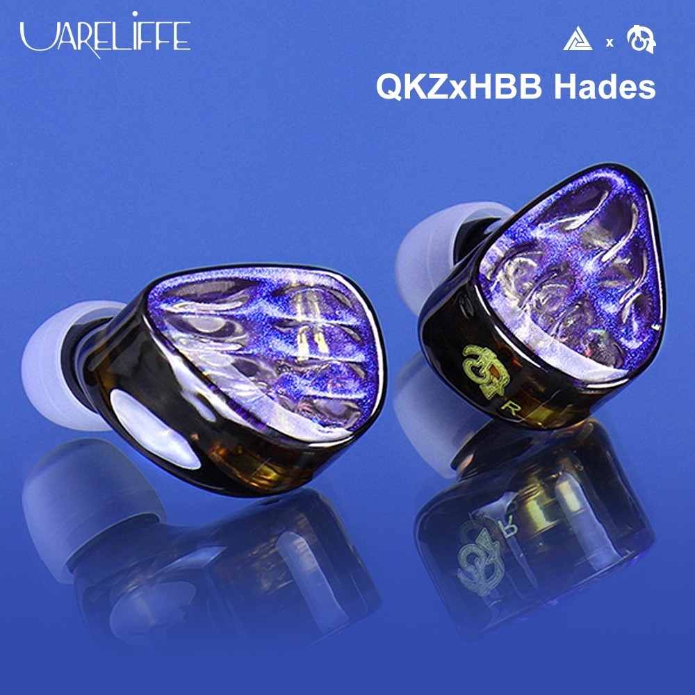 Uareliffe QKZ X HBB Hades หูฟังอินเอียร์ HiFi ไดรเวอร์ไดนามิกคู่ 9 มม. หูฟังแบบมีสาย หูฟังเสียงที่แ