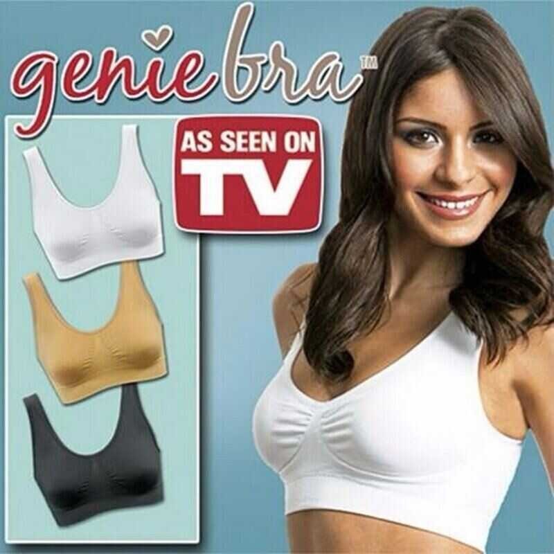top●HOTผู้หญิงไร้สาย Genie ไม่มีรอยต่อ Push Up Plus ขนาดชุดชั้นในไร้สาย Bra สีดำ/สีขาว/Nude 3ชิ้น/เซ็ต