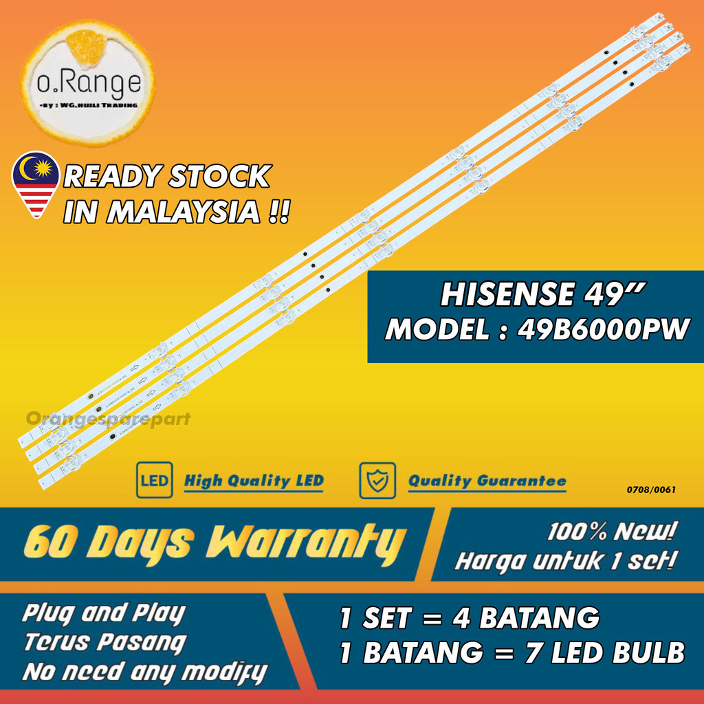 โคมไฟ) (TV 49B6000PW 49" HISENSE 49 INCH LED TV BACKLIGHT 49B6000 Mla9 " (โคมไฟ)