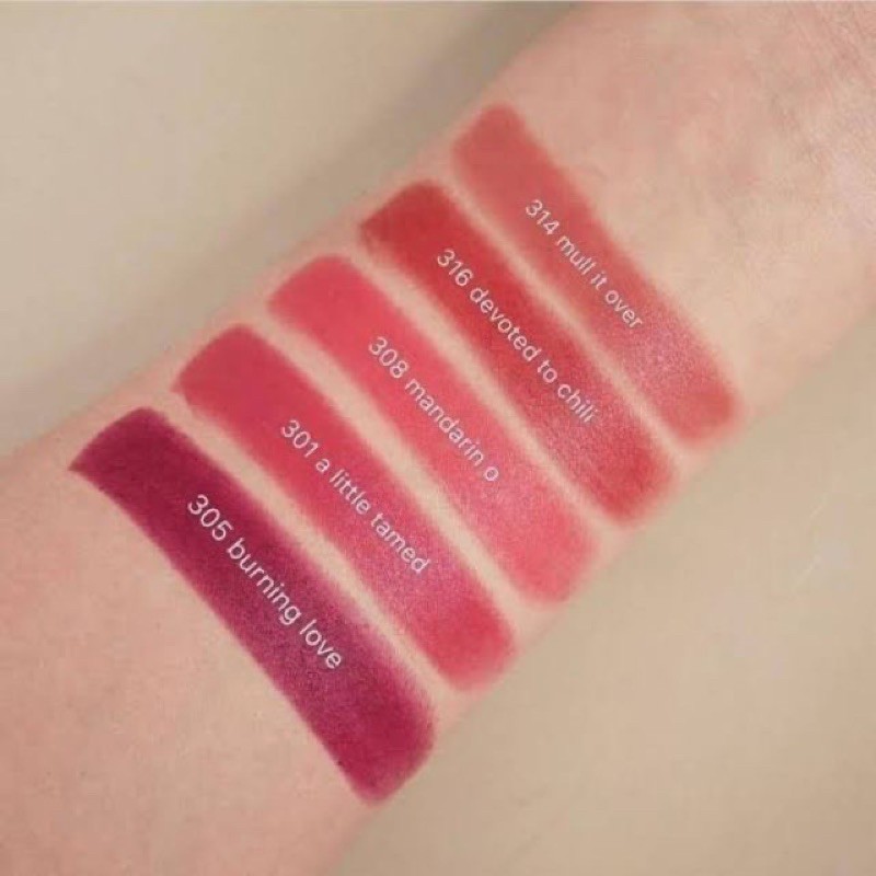 ♞แท้ ลิป MAC powder kiss lipstick สี 314 Mull it over, Brick through, Devoted to chili