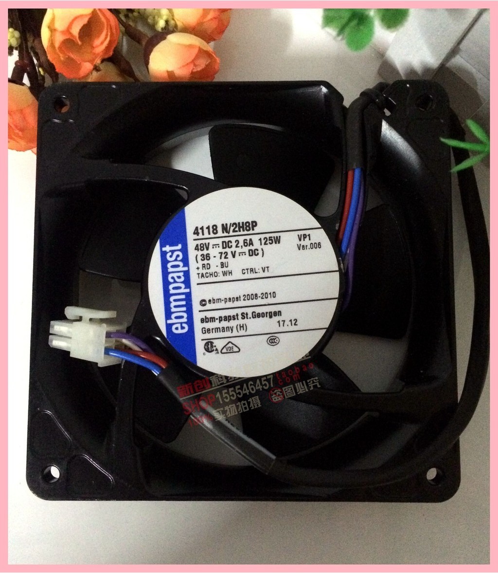 Original ebmpapst 4118N/2H8P 48V 120W 2.6A 12038 4 สายพัดลมรุนแรง