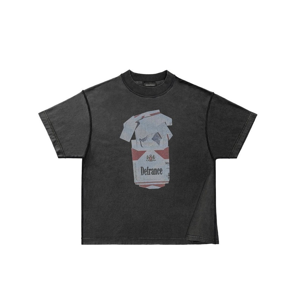 ETAK Arnodefrance Red and White Marlboro Cigarette BoxlogoRetro Distressed Short SleeveTT-shirt