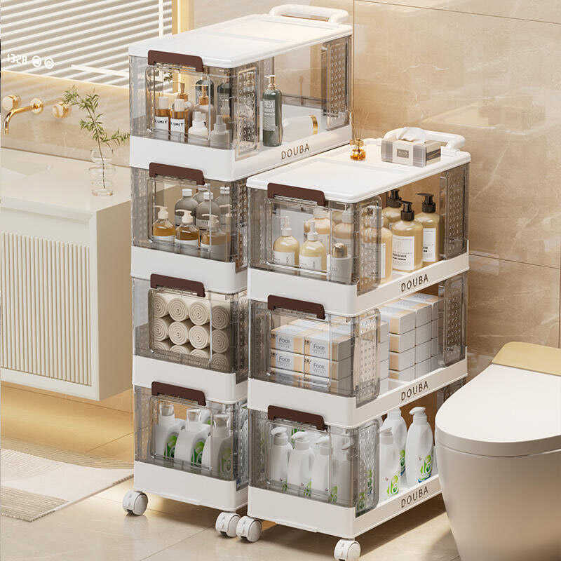 Cart Shelf Kitchen Floor Basket Bedroom Multi-Layer Mobile Bathroom Storage Rack