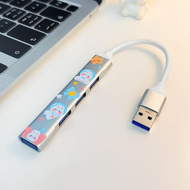 MINI USB Expander USB การส่งความเร็วสูงตัวแยก USB Multi-Port น่ารักหนึ่งตัวแยกคอมพิวเตอร์สี่ตัวแยกค
