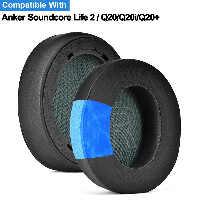 เจลทําความเย็นเปลี่ยนแผ่นรองหูฟังสําหรับ Anker Soundcore Life 2 Q20 Q20 + Q20i Q20BT หูฟัง Earpad เบ