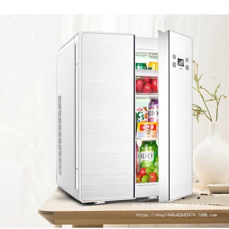 ♞,♘Freeze 25L dual เครื่องทำความเย็นรถตู้เย็นขนาดเล็กตู้เย็นประตูขนาดเล็กบ้านหอพักรถบ้านสองจัดส่งฟร