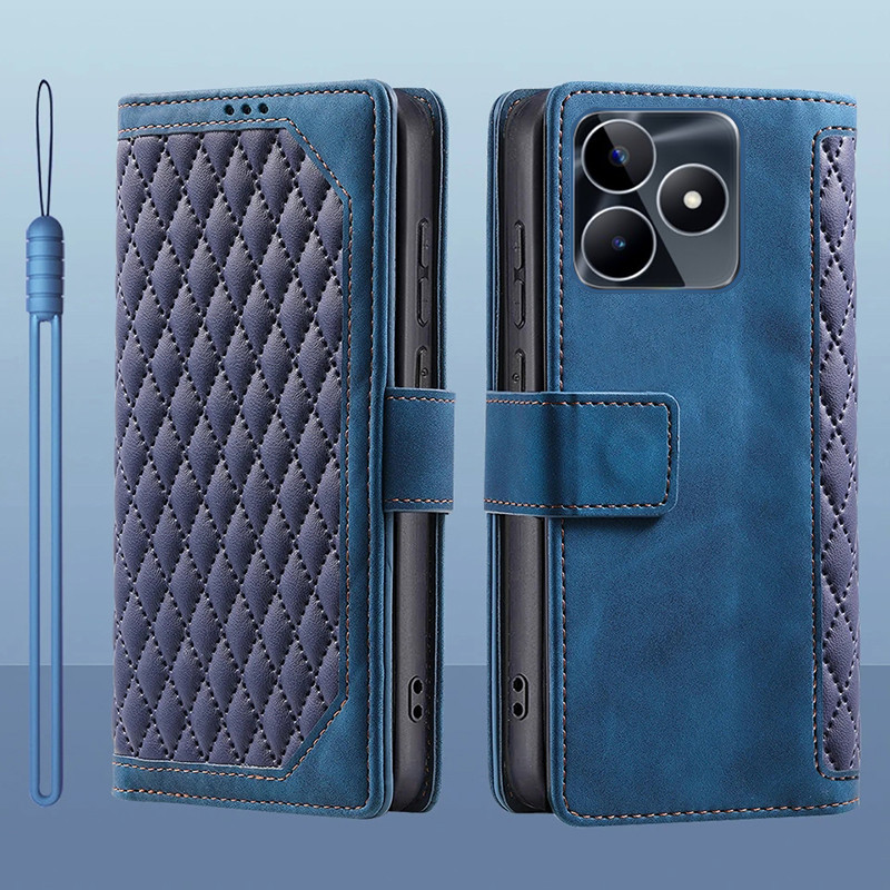 เคสโทรศัพท์มือถือหนัง ฝาพับ พร้อมช่องใส่บัตร และขาตั้ง สําหรับ OPPO Realme Note 50 50 50