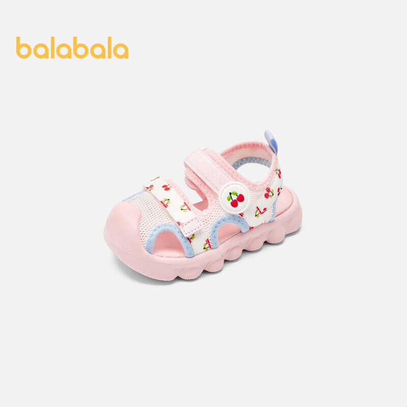 ♎ Balabala Children Sports Sandals Soft Soled Shoes For Baby Girls Summer Bao Head Anti Kick