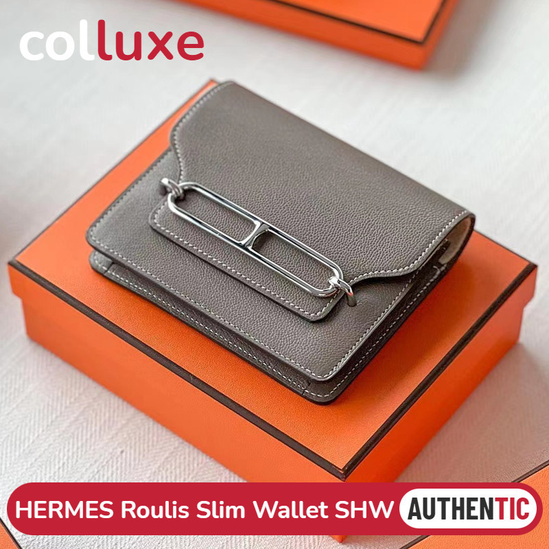 ♞,♘,♙ของแท้เฮอร์มีส Hermès Roulis Slim Wallet SHW กระเป๋าสตางค์ Hermes