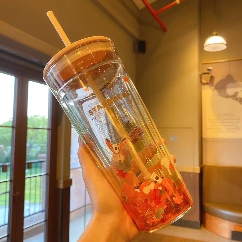 Starbuck แก้วกาแฟ แบบสองชั้น ทนความร้อน สีใส ของขวัญ thumbnail 3