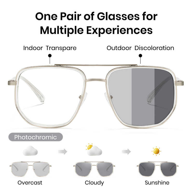 ❤ [ใหม่] Cyxus Photochromic แว่นตากันแดดสำหรับผู้หญิงผู้ชาย TR