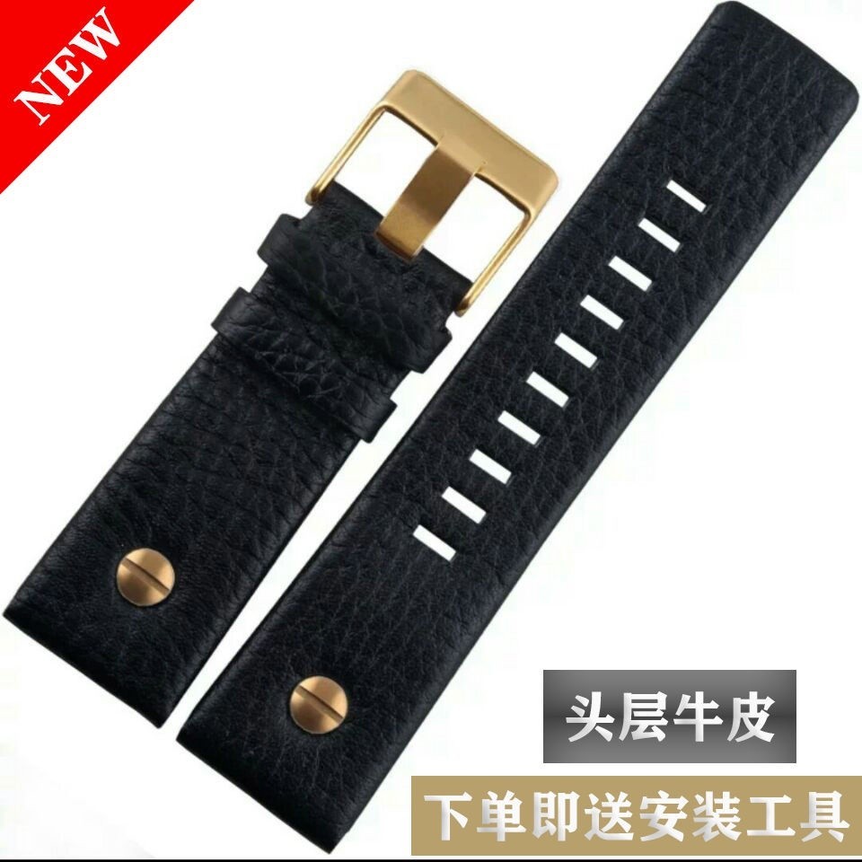 สายนาฬิกาข้อมือ หนังวัวแท้ ขนาด 24 มม. 28 มม. สําหรับ Disel DZ7333 7888 7313