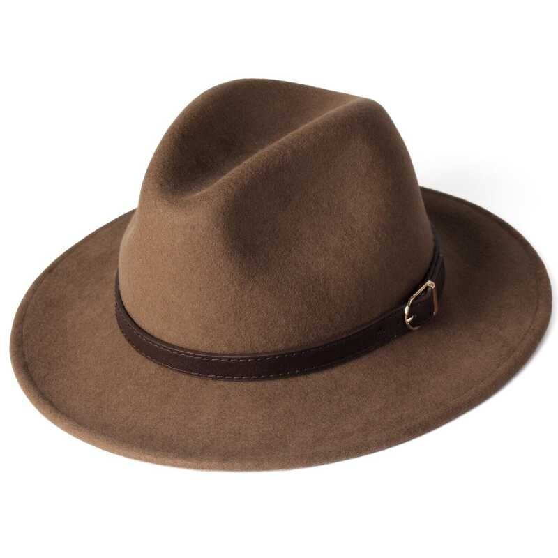 Women FURTALK for Men 100% Australian Wool Felt Wide Brim Vintage Jazz Fedora Hat Couple Cap Winter