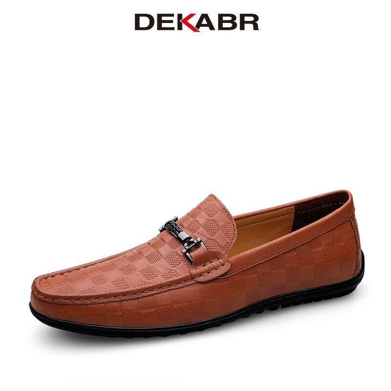 Casual DEKABR Men's Leather Loafers Breathable Italian Men Brand Moccasins Designer Boat Shoes Zapa