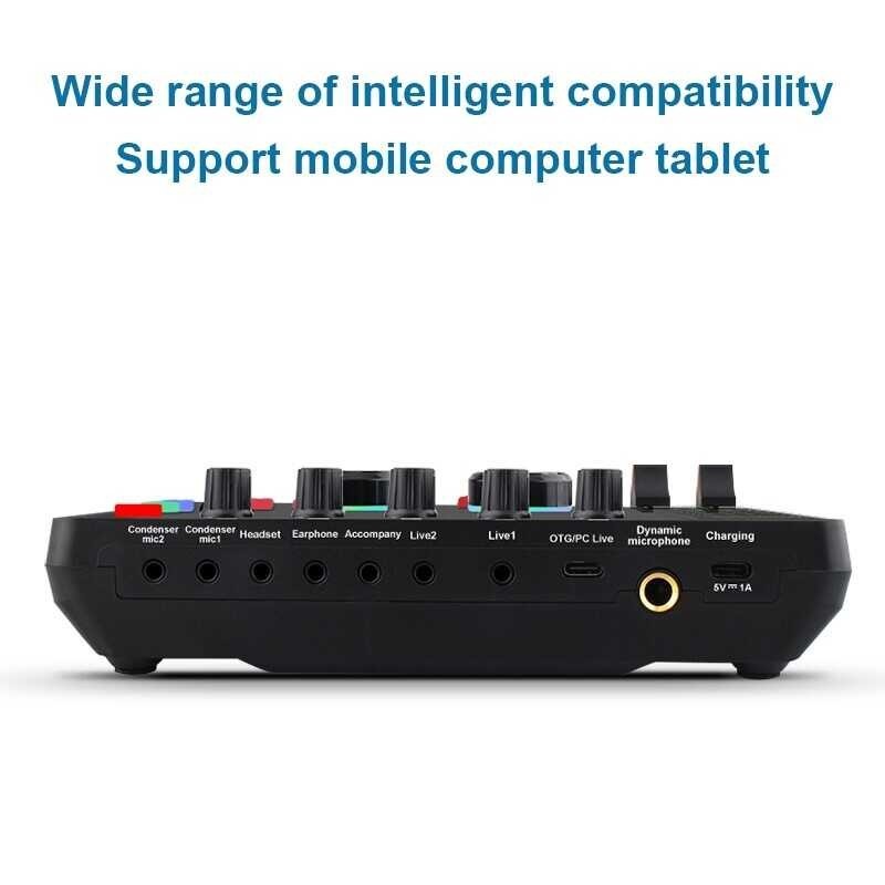 Mixer F999 Audio Live Voice Changer Mixing Console Amplifier Sound Card Phone Computer Universal