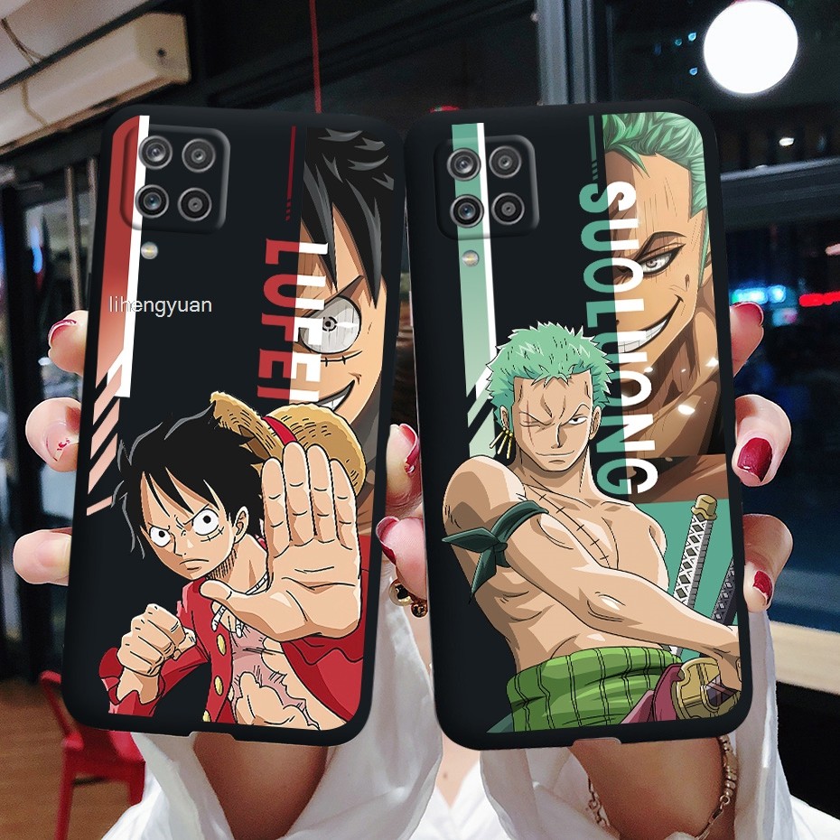 One Piece Samsung A12 4G 5G เคสสีดําซิลิโคนอ่อนนุ่มอะนิเมะแนวโน้มการออกแบบใหม่ยอดนิยมเคสโทรศัพท์ที่ช