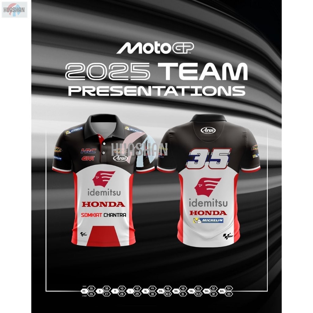 เสื้อโปโล Somkaget chantra35 MotoGP เสื้อยืดพิมพ์ลายคอปก MotoGP