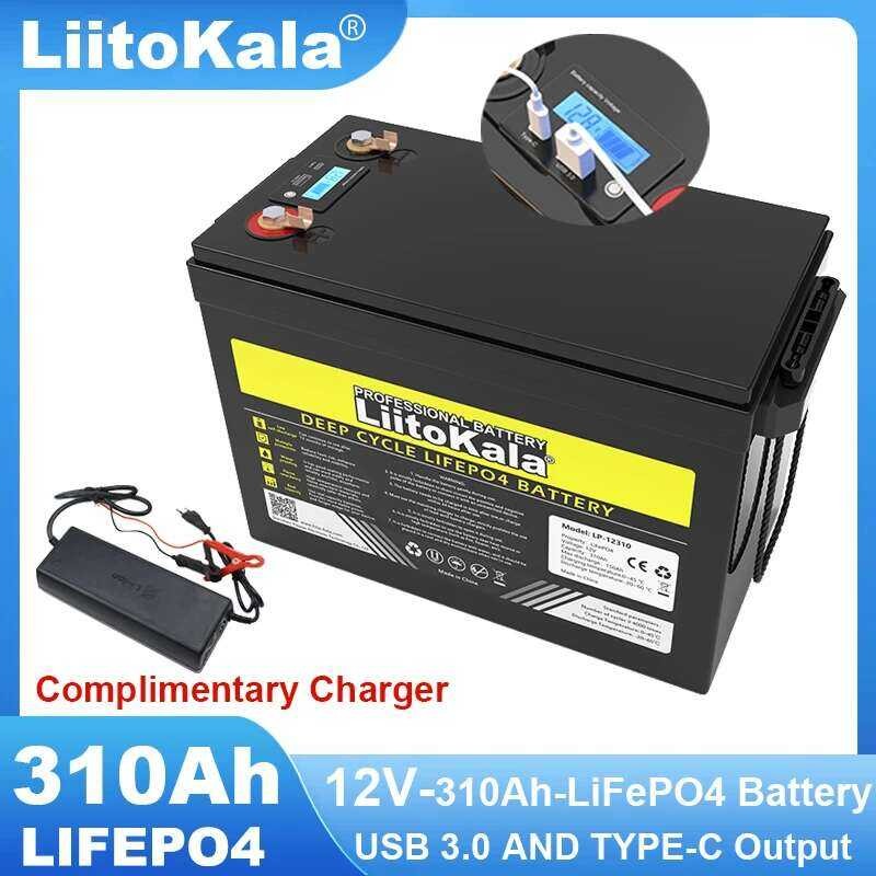❥ Liitokala 12V 310Ah 200Ah 180Ah 120Ah 60Ah แบตเตอรี่ Lifepo4 ฟอสเฟตสําหรับ 4S 12.8V RV ❥