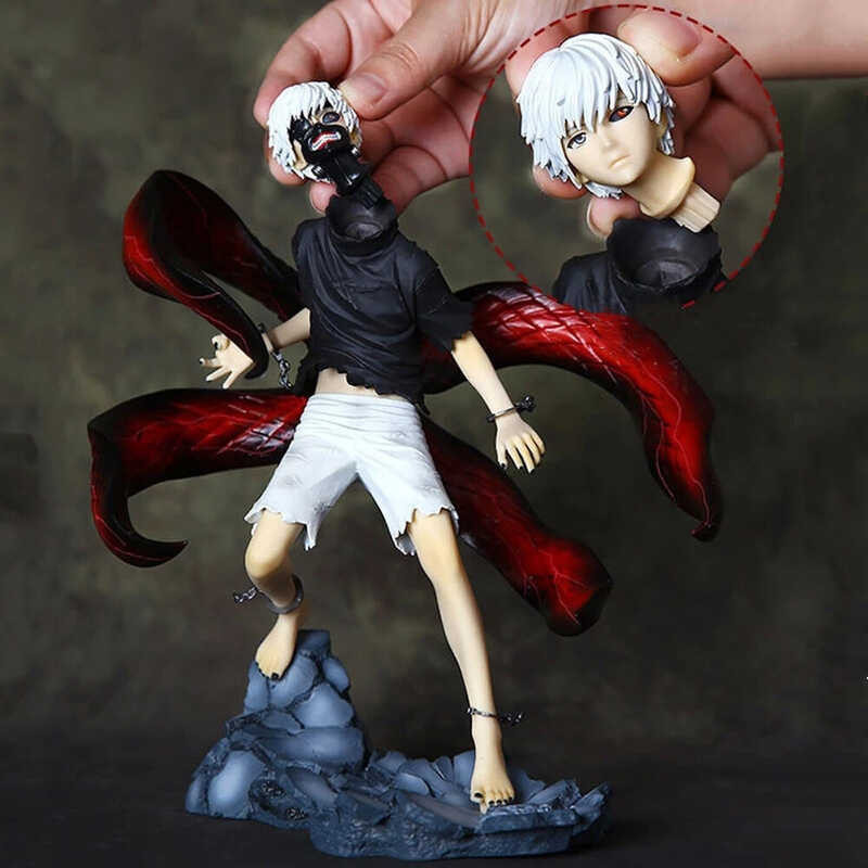 Model Decoration Toy 2 Heads 1/8 Scale Ken Kaneki Figure Tokyo Ghoul Anime Awakened Ken Kaneki Acti