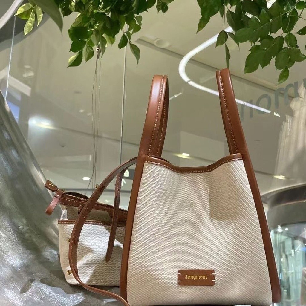 SONGMONT Canvas Bucket Bag Holiday Crossbody  Shoulder Bag Large Handbag