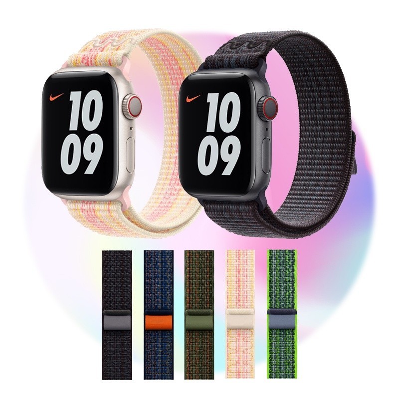 สายนาฬิกาข้อมือไนล่อนถัก สําหรับ Apple watch Series 9 8 7 SE 6 5 4 3 Ultra iwatch 40 มม. 44 มม. 41