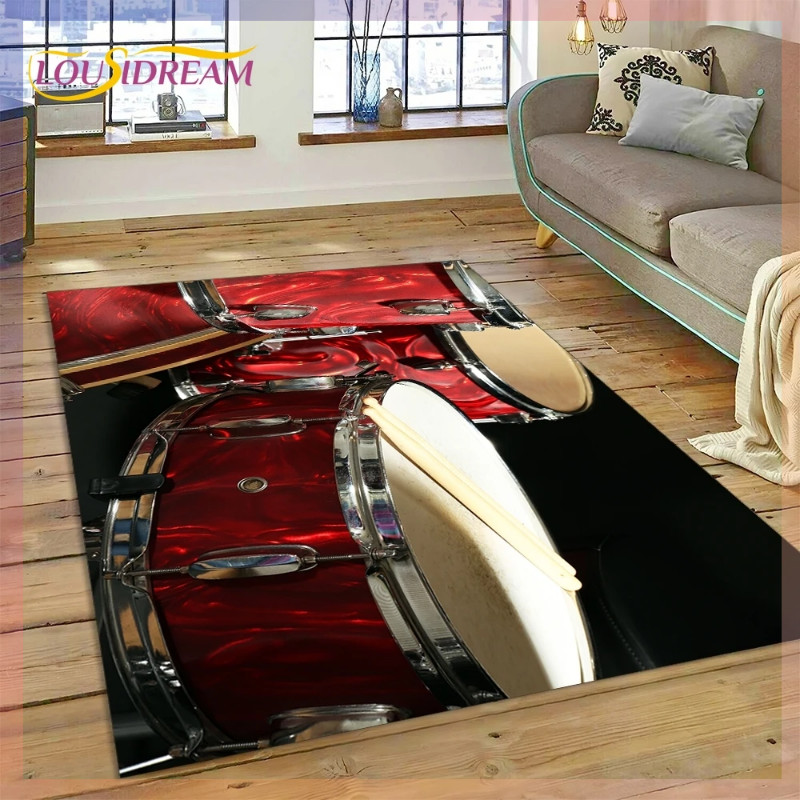♞,♘3D Drum Kit Drum Stand Set Music Instruments Rug Carpet for Living Room Bedroom Home Decor,Non-s