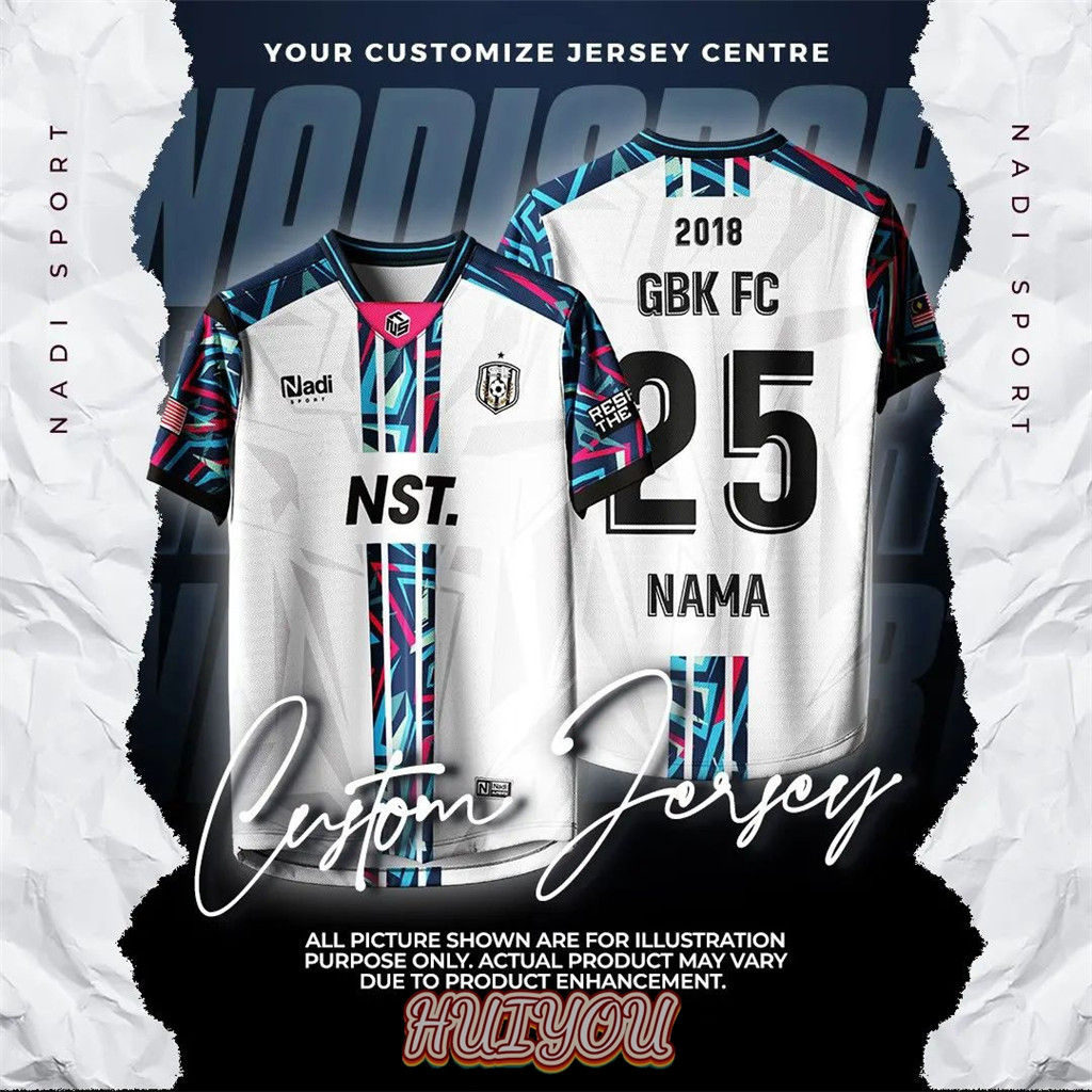 Free Custom ชื่อและหมายเลข2024 Jersey Custom ชื่อ Bola Futsal Football Jersey Baju เสื้อยืด Lelaki Outdoor Team Sports Retro Short Sleeve Thailand Viral Jersey ฉันขอโทษที