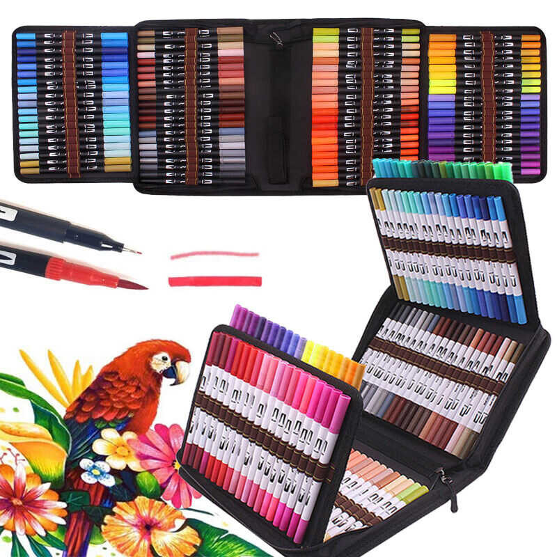 Colors Tip 60/100/120 Brush Sketch Manga Magic Colour Set Drawing Dual Head Watercolor Marker Pen F