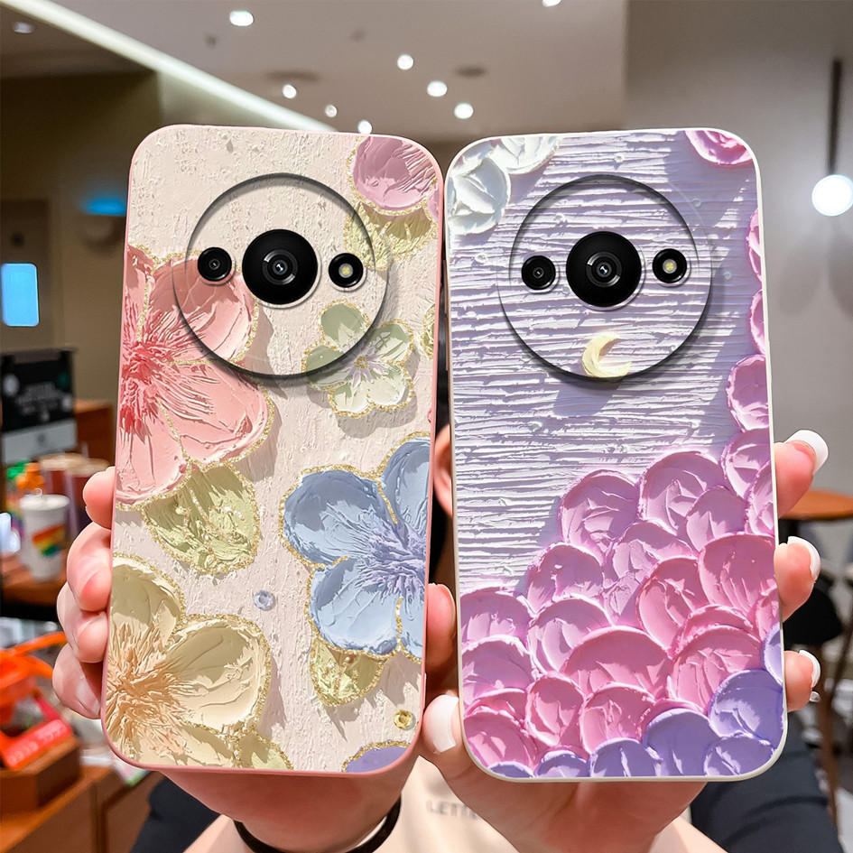 สําหรับ Xiaomi Redmi A3 4G เคสโทรศัพท์ป้องกันกล้องแฟชั่นดอกไม้น่ารักรูปแบบปกหลังปลอกสําหรับ Redmi 3 RedmiA3 4G Capa กันชน