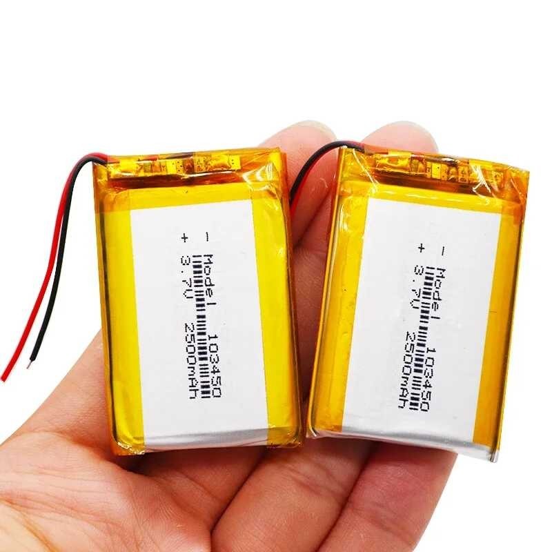 ➧ 3.7V 2500Mah 103450 Lipo Polymer แบตเตอรี่ลิเธียมแบบชาร์จไฟสำหรั