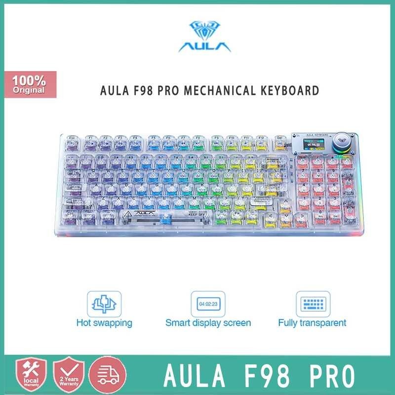 F98Pro wireless Aula mechanical keyboard, peripheral device with Bluetooth, interchangeable, transp