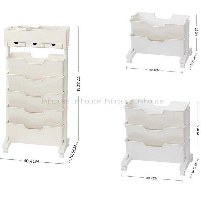 : [พร้อมส่ง] Jnihouse ชั้นพลาสติกล้อเลื่อนวางหนังสือ