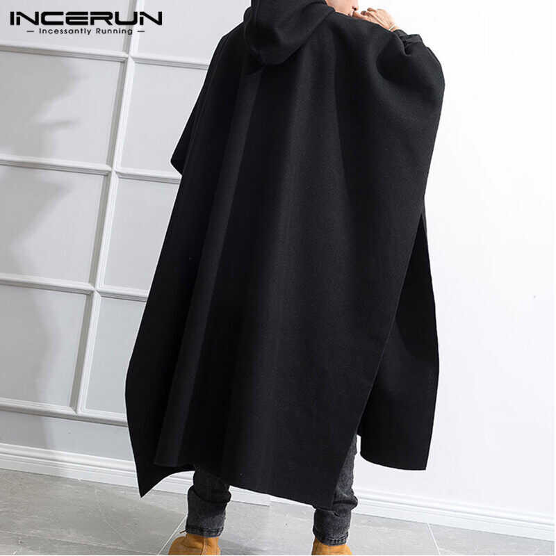 ❤ INCERUN Men Coat Casual Cape Poncho Outwear Jumper Cloak Kaftan Pullover Jackets Shirts