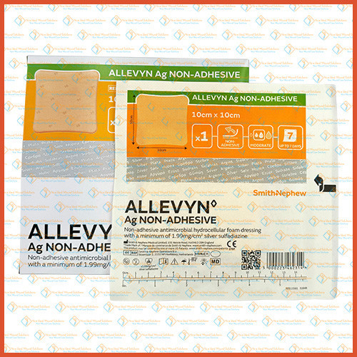 [1 PCS] Smith & Nephew Allevyn Ag NON-ADHESIVE 10cm x 10cm