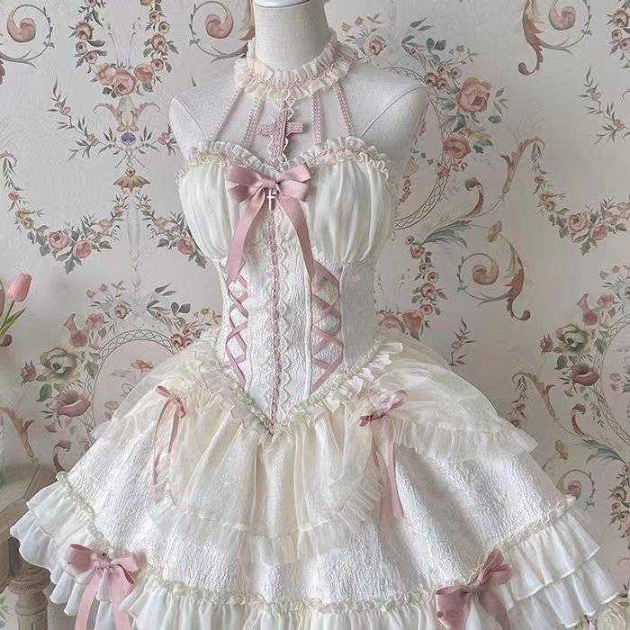 Lolita Cross Ballet Dress ตุ๊กตา Lolita Halter Dress