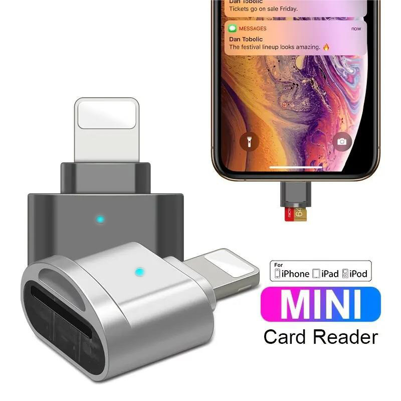 JEYI MINI SD TF Card Apple Card Reader เหมาะสําหรับ iPhone iPad การเชื่อมต่อภายนอกการ์ดหน่วยความจํา 