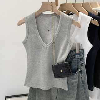 85547 Stretch Slim-fit Solid Color V-Neck Sleeve Vest