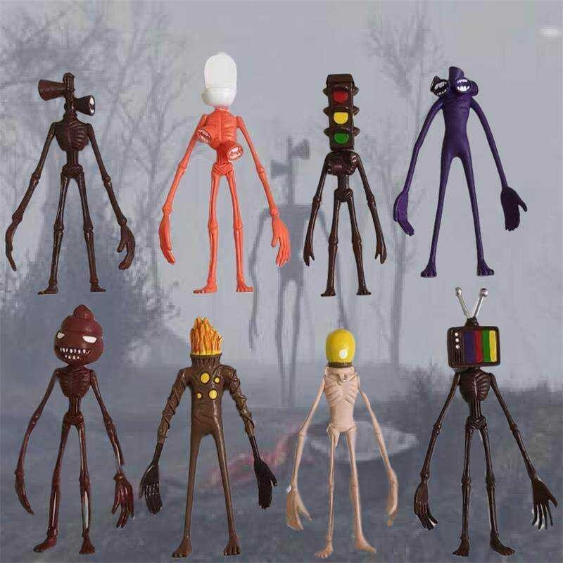 8Pcs/Set Siren Head Toy Action Figure Sirenhead Figure Horror Model Doll Sculpture Shy Guy Urban Le 