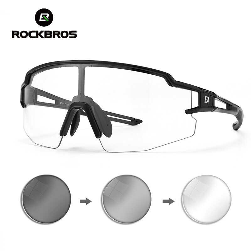 Photochromic ROCKBROS Cycling Eye Protecting Glasses Eyewear Goggles Windproof Bicycle Outdoor Sports Sunglasses wear