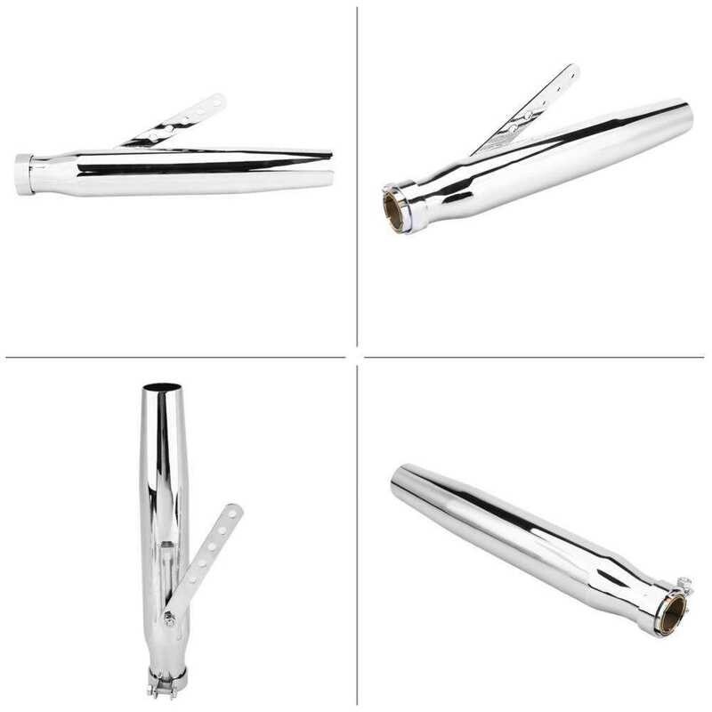 ❤ Justgogo Motorcycle Exhaust Muffler Tailpipe Tail Pipe Tip Universal For Hrley Gy6 Sier