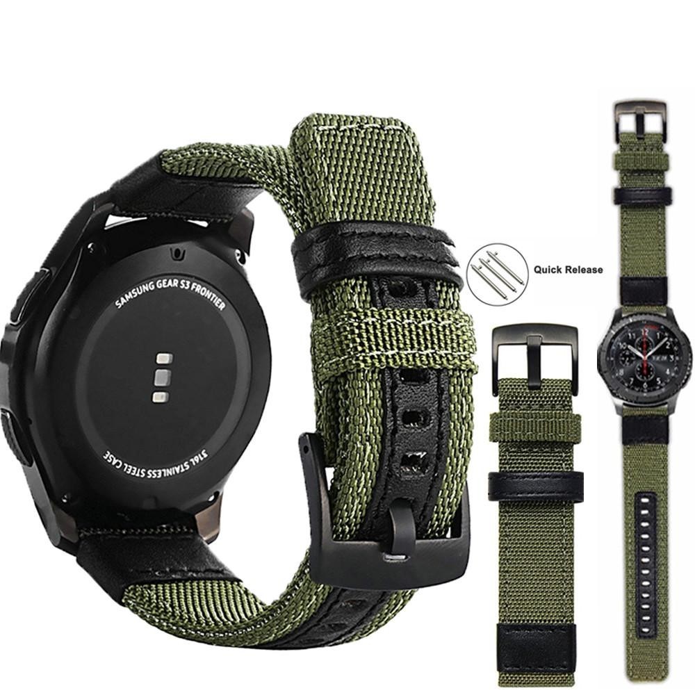 Strap For Samsung Galaxy watch 3 46mm band gear s3 Frontier Classic nylon 22mm 20mm WatchWoven Nylo