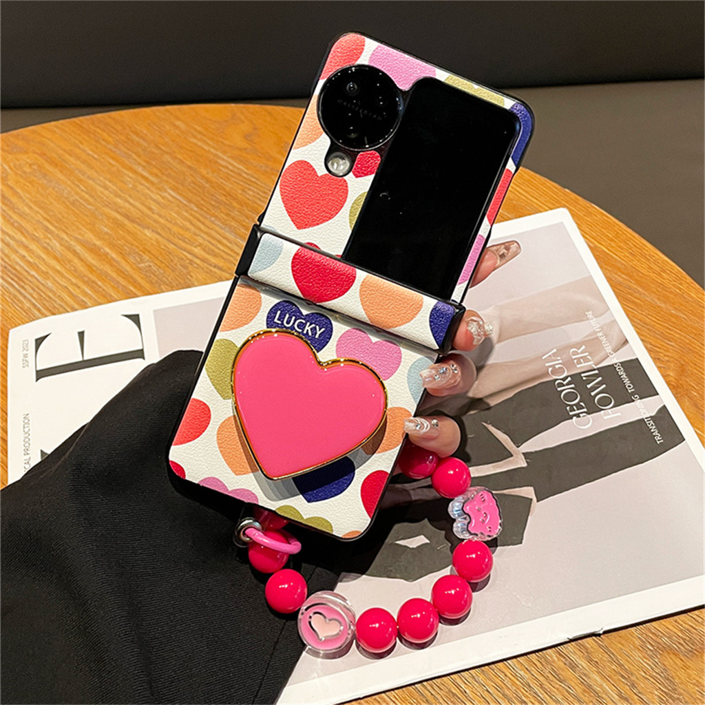 หรูหราเกาหลีเต็มหน้าจอ Love Holder สร้อยข้อมือเคสโทรศัพท์สําหรับ OPPO N3Flip N3 Flip N3Flip N2Flip N