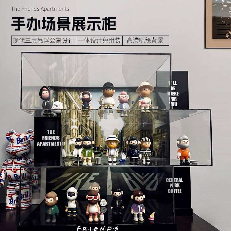 🤩 LYB Le 100 Bubble Mart กล่องตาบอดรูปกล่องแสดง LEGO Friends Apartment กล่องแสดงอะคริลิค