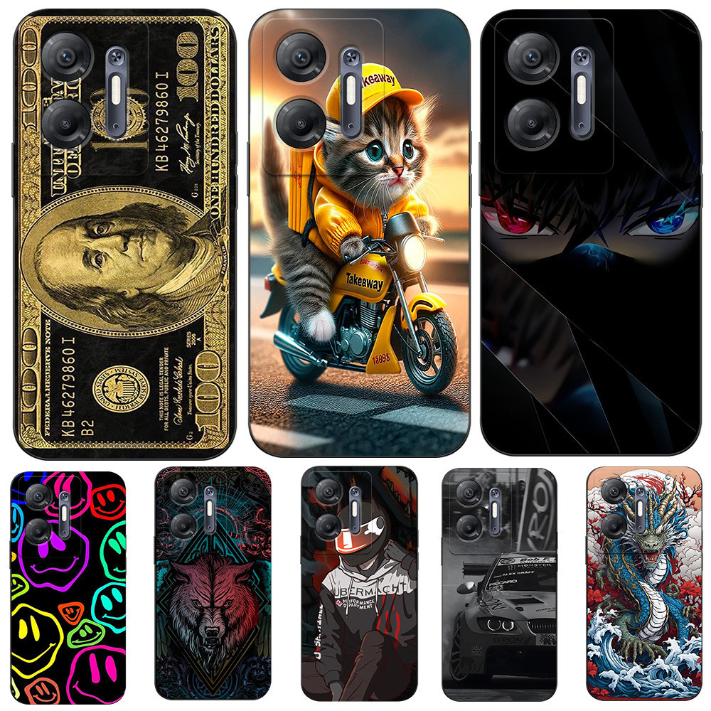 เคสสําหรับ infinix HOT 30 5G (X6832) Silicon Phone Back Cover เคส tpu สีดํา แมวน่ารัก