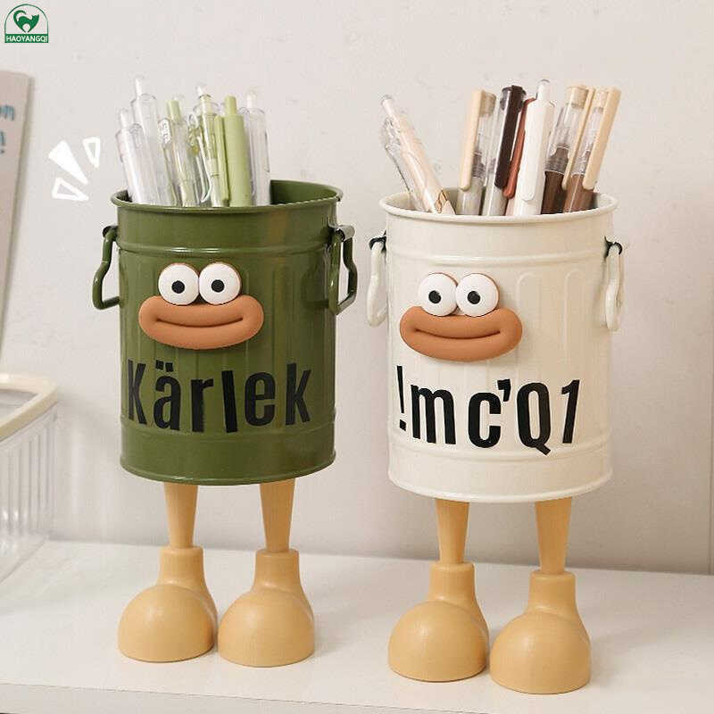 Funny Big Mouthed Iron Art Pen Holder With Large Capacity For Student Desktop Storage, Pencil Case, 