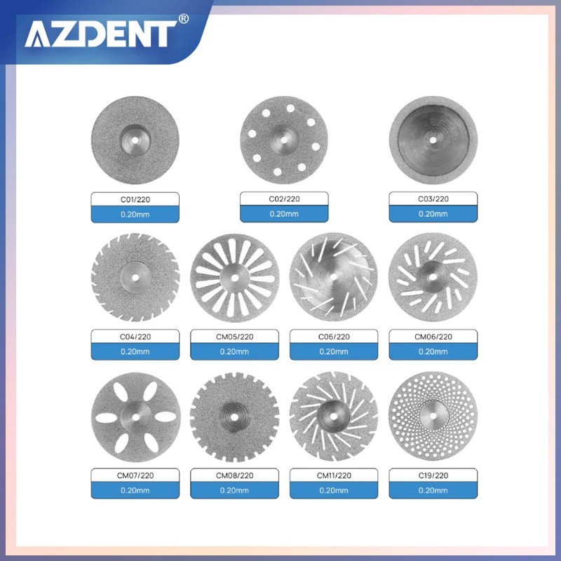 ♞,♘Azdent เครื่องมือขัดฟันแผ่นดิสก์บางสองด้านสำหรับเครื่องขัด1ชิ้น