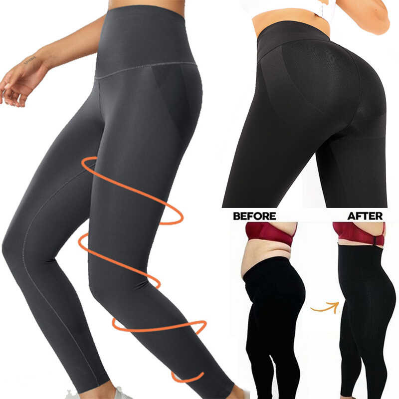 Shapewear Anti Cellulitis Leggings ผอมบางขาสวยพลาสติกความสูงเอวควบค