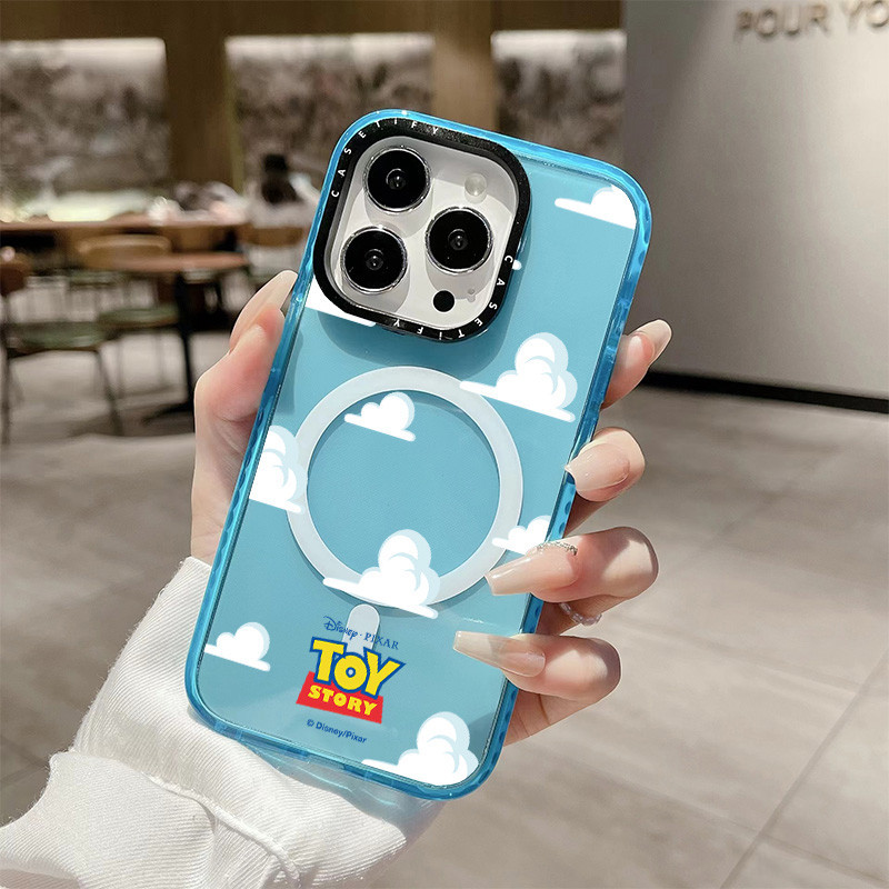 Toy Story Blue Sky และ White Clouds ไร้สายชาร์จแม่เหล็กสําหรับ IPhone 16 Pro Max ฝาครอบ 16 PLUS ซิลิโคนนุ่มกันชนใสกันกระแทกปลอก